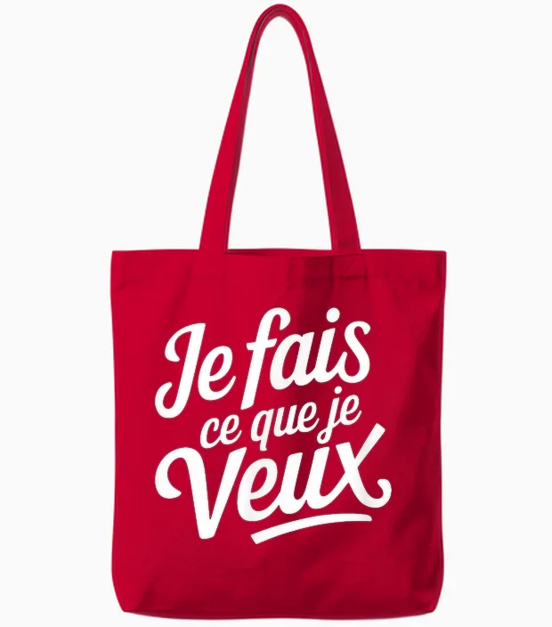I Do What I Want Tote Bags in Red