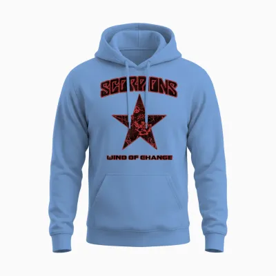 Offizielle Scorpions Wind of Change Schwarz Unisex Hoodie - Carolina Blue