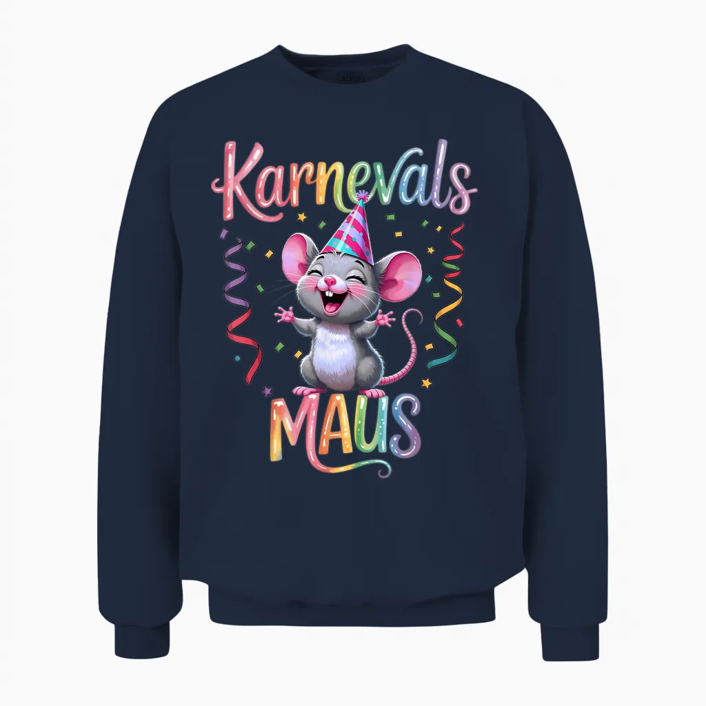 Carnival Mouse Cute Fancy Dress Motif for Women and Children Unisex Sweatshirt in Navy