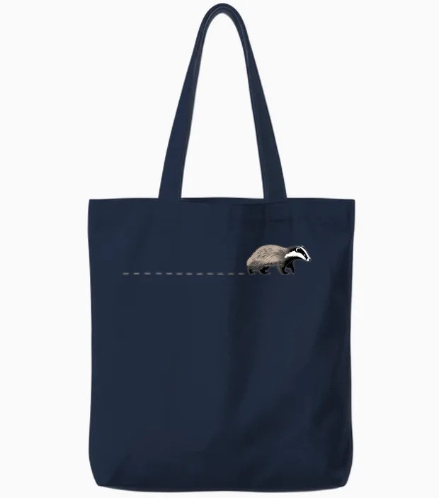 Dachsspuren Dachse Spuren Tierliebhaber Waldtier Dachs Tote Bags in Navy