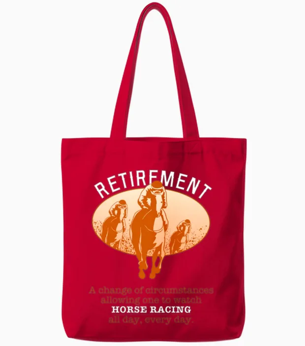 Pension Horse Racing Lovers Gift Tote Bags in Red