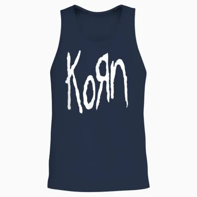 Korn Logo T-Shirt, Black, S Unisex Tank Top - Navy