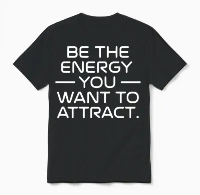 Be the Energy You Want to Attract Quote Unisex T-Shirt - Black