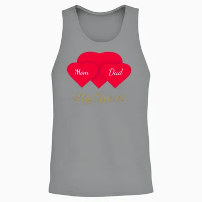 My World: Mom & Dad Emotional Design Unisex Tank Top - Sport Grey