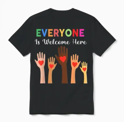 Everyone Is Welcome Here Idaho Teacher Unisex T-Shirt - Black