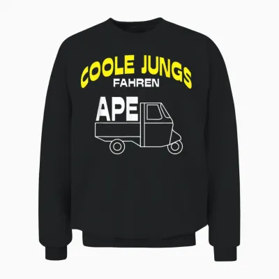 Men's Cool Boys Driving Ape 50 Tm Funny Slogan T-Shirt, Black Unisex Sweatshirt - Black