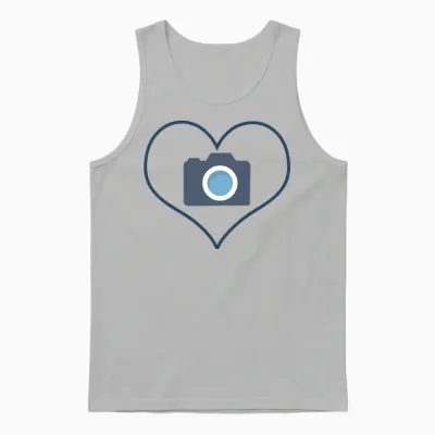 Love Photography Heart and Camera Unisex Tank Top - Ash