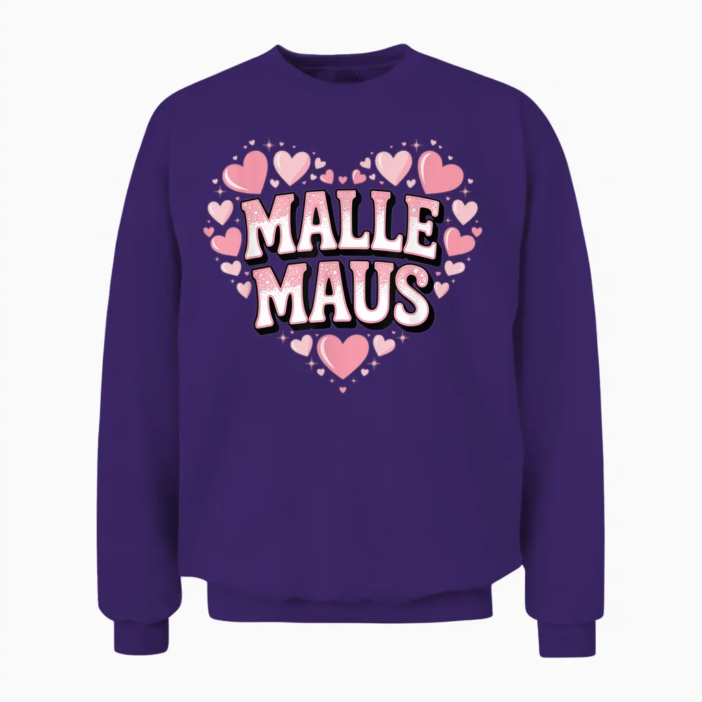 Malle Maus Party Mallorca Frauen Gruppen Unisex Sweatshirt in Purple