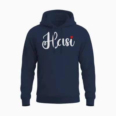 Hasen Hasi Jumper Hasi Mama Rabbit with Heart Hasi T-Shirt, Black Unisex Hoodie - Navy