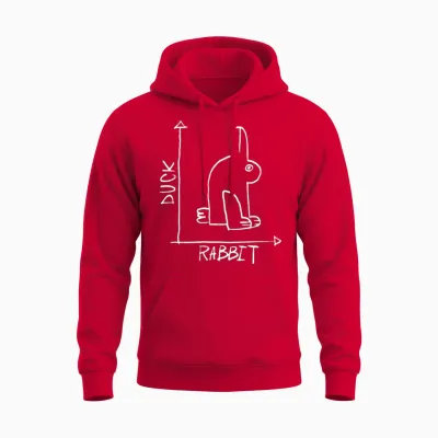 Rabbit Duck Diagram Unisex Hoodie - Red