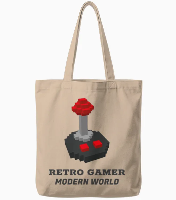 Retro Gamer, Modern World Gaming Tote Bags - Natural