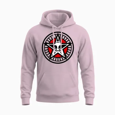 Obey Star Face Unisex Hoodie - Light Pink
