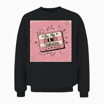 Valentine´s Retro Cassette Unisex Sweatshirt - Black