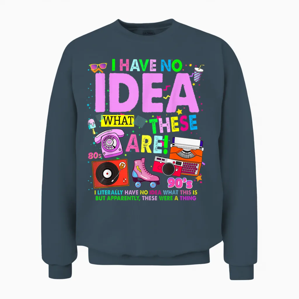 90s 80s 80s Outfit Idea for Kids Girls Novelty 80s Theme T-Shirt, Black, S Unisex Sweatshirt in Dark Heather