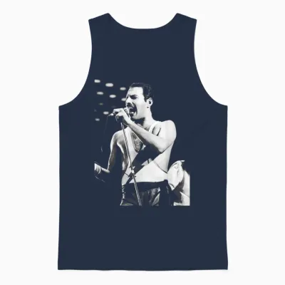 Freddie Mercury Du Groupe Queen Live the Works Tournée 1984 Unisex Tank Top - Navy