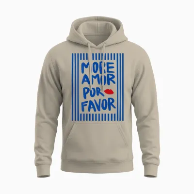 More Amor Por Favor X Kiss Selflove Selbstliebe Backprint Unisex Hoodie - Sand