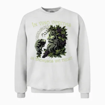 In Vino Veritas Dionysus God Lustiger Weinliebhaber Unisex Sweatshirt - White