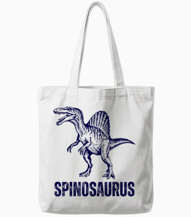 Spinosaurus Retro Roaring Dinosaurier Grafik Kinder Tote Bags in White