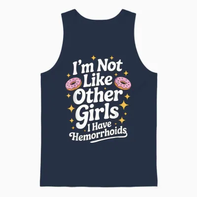 Embarrassing Shirt Hemorrhoids Inappropriate Adult Humor Unisex Tank Top - Navy