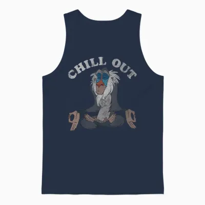 Disney the Lion King Rafiki Chillout Meditation T-Shirt, Black, S Unisex Tank Top - Navy