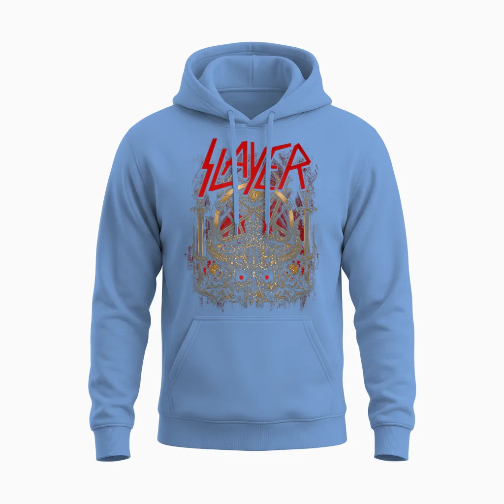 Slayer Demoniacal Opus Unisex Hoodie in Carolina Blue