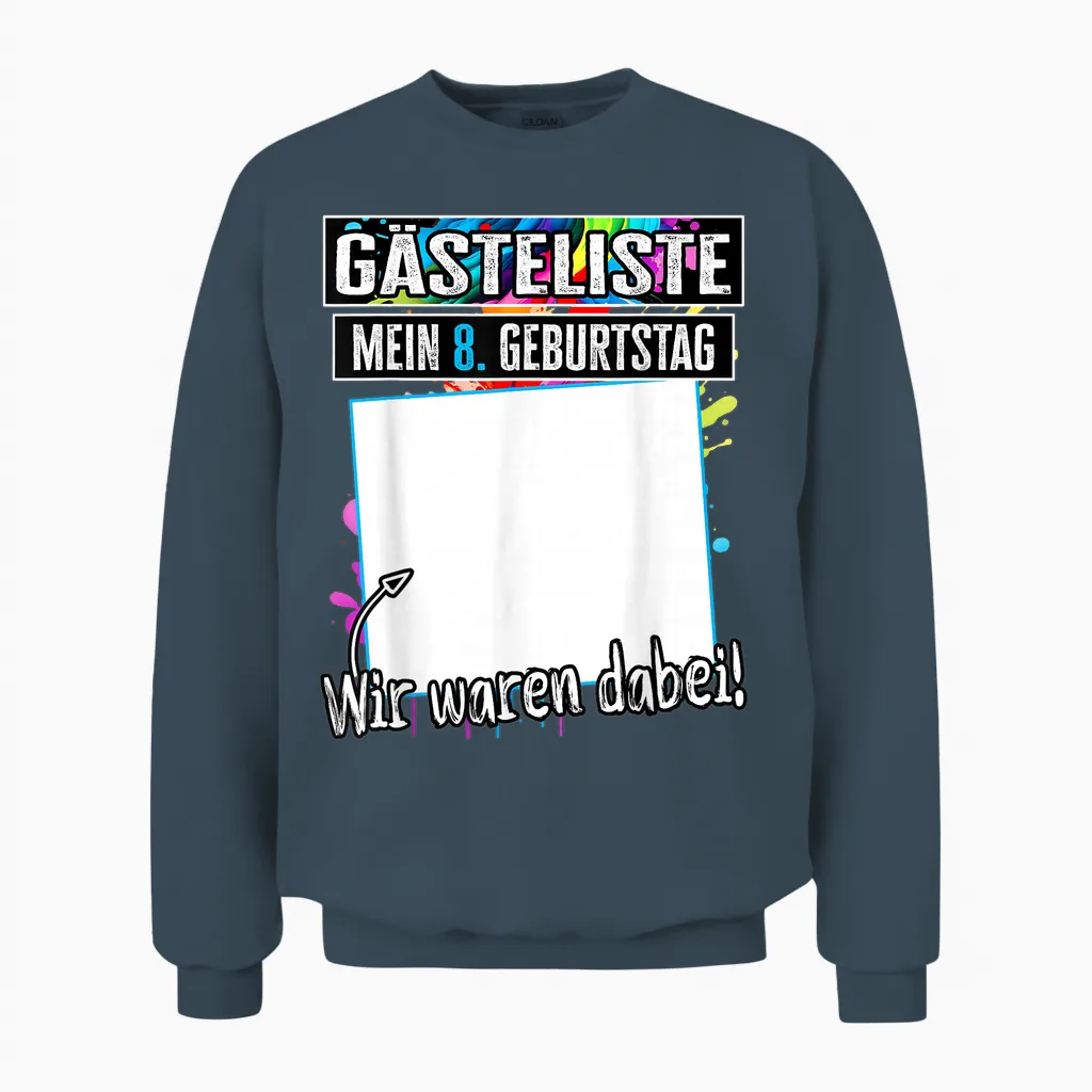 8 Jahre Junge Mädchen - Mein 8 Geburtstag Kindergeburtstag Unisex Sweatshirt in Dark Heather