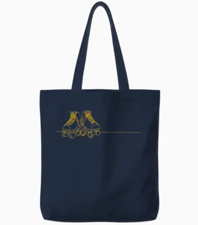 Retro Roller Skating Tote Bags - Navy