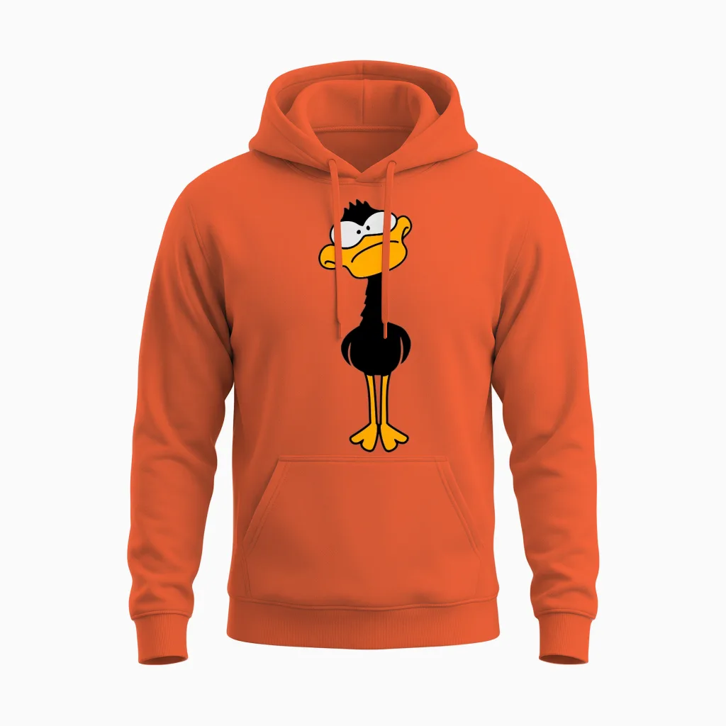 Funny Duck Unisex Hoodie in Orange