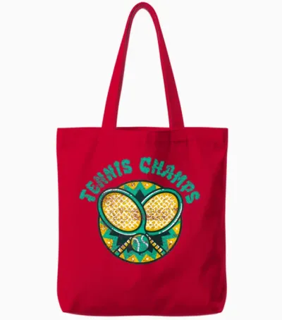 Tennis Champs | Sports Champions Tote Bags - Red