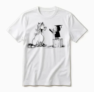 Thelwell Pony Learning at School Teacher Unisex T-Shirt - White