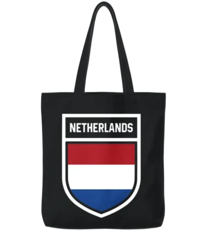 Netherlands - National Flag in the Coat of Arms Tote Bags - Black