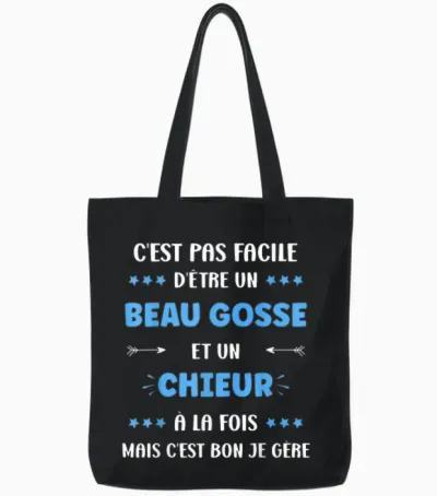 Citation Drole Super Chieur Beau Gosse Humour Chieur Tote Bags - Black