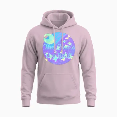 Celestial Night Sky Inspirational Badge Unisex Hoodie - Light Pink