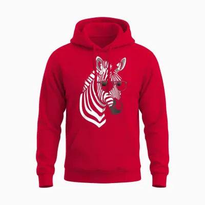 Funny Zebra Shirt Women Boys Mens Animal Print Clothin Zebra Unisex Hoodie - Red