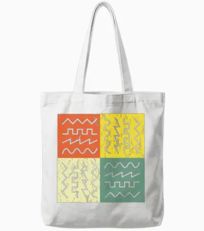 Retro Synthesizer Waveform - Electronic Music Tote Bags - White