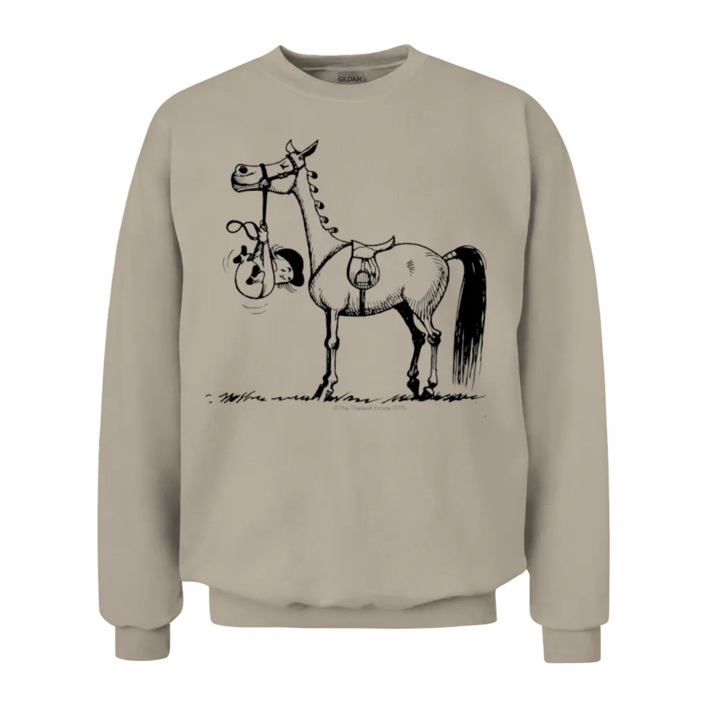 Stubborn Pony Thelwell Cartoon Unisex Sweatshirt - Sand