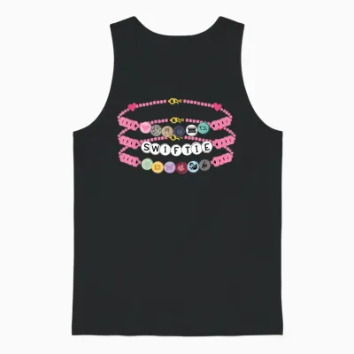 I Love Taylor Girl 90s Friendship Bracelet Taylor First Name Unisex Tank Top - Black