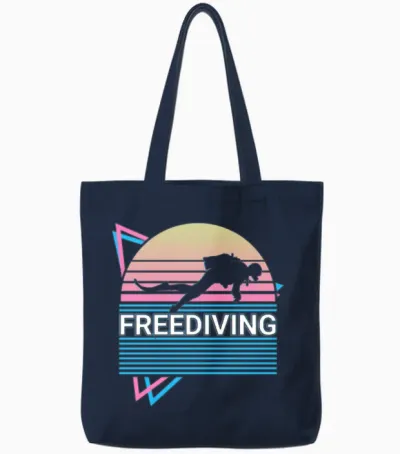 Freediving Freediver Retro Tote Bags - Navy