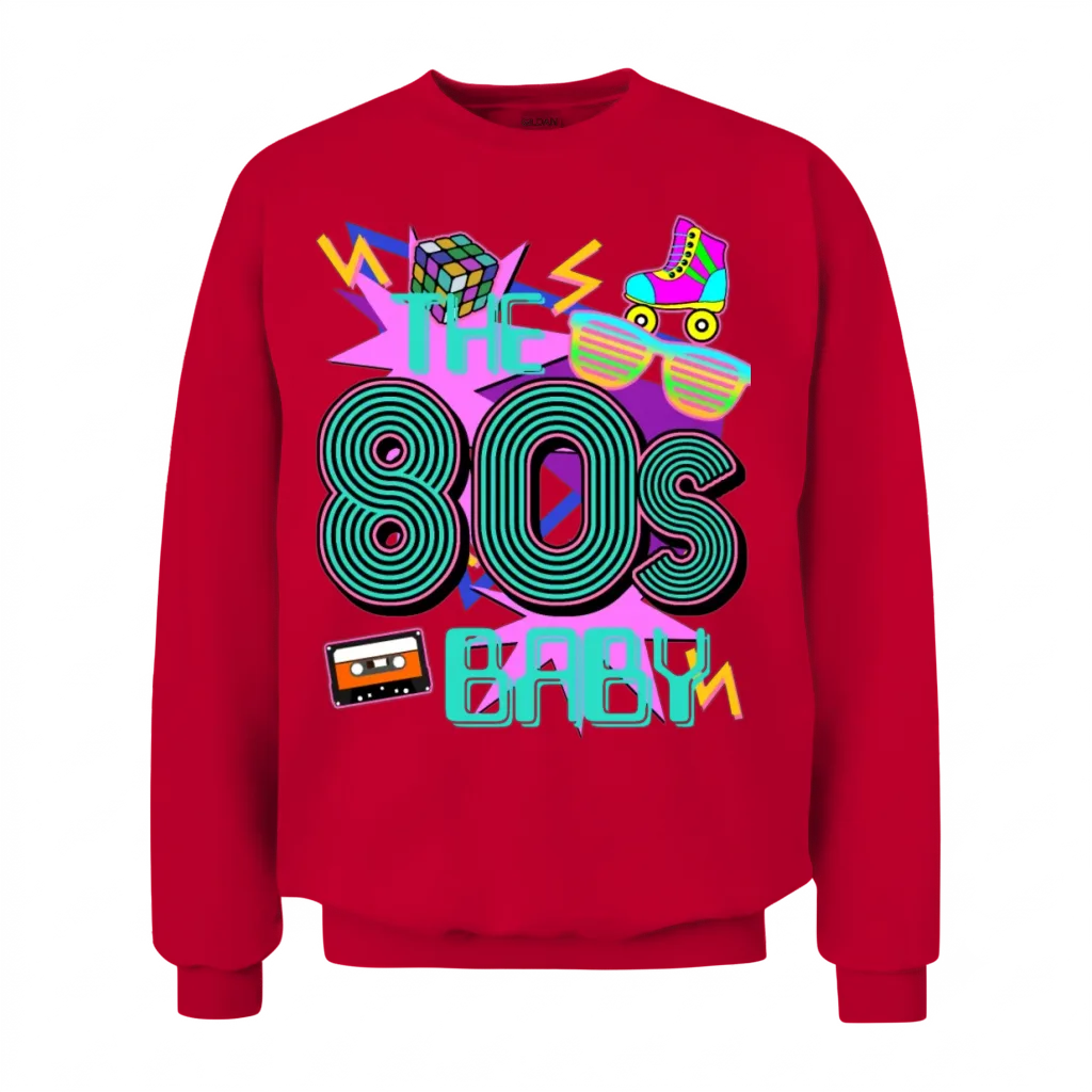 Retro 1980 80s Unisex Sweatshirt - Red