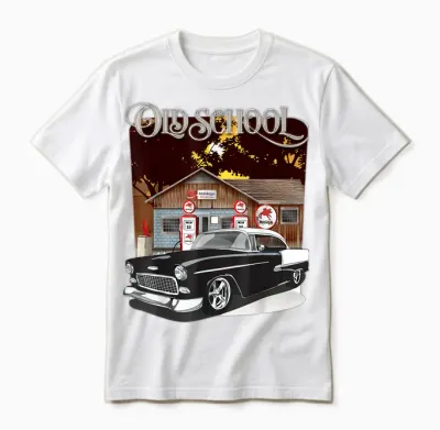 1955 55 Chevys Bel Air Classic Vintage Muscle Car Old School Unisex T-Shirt - White