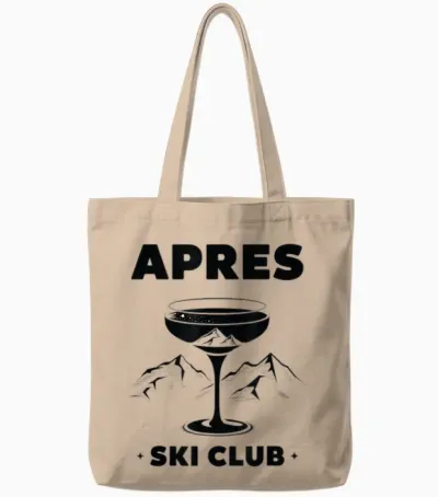 Après Ski Club Winter Party T-Shirt, White Tote Bags - Natural