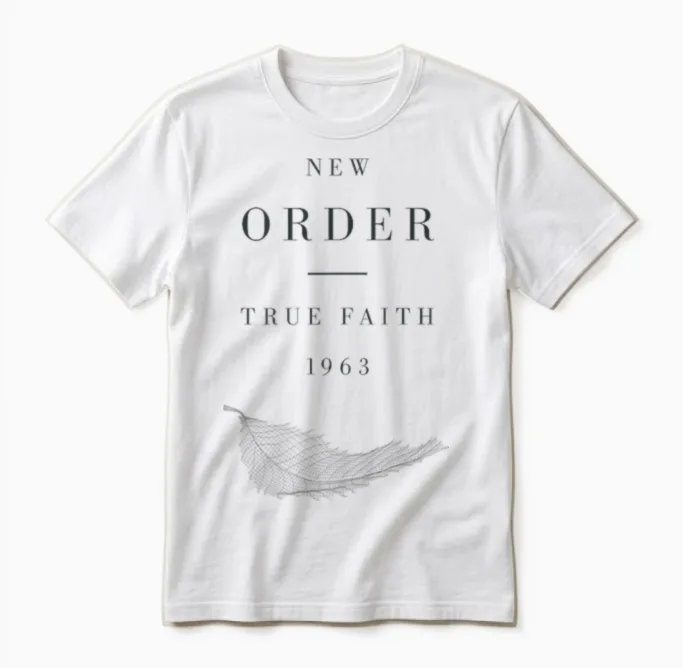 New Order True Faith Net Leaf Unisex T-Shirt in White