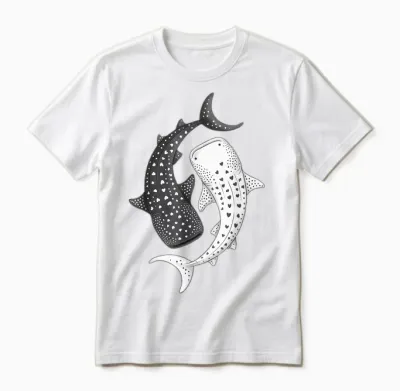 Walhai Yin Yang Meeresbiologie Unisex T-Shirt - White