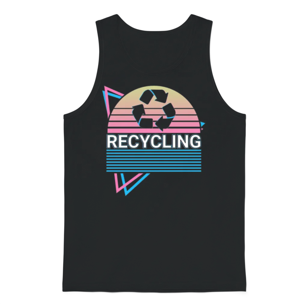 Recycling Recycle Retro Unisex Tank Top - Black