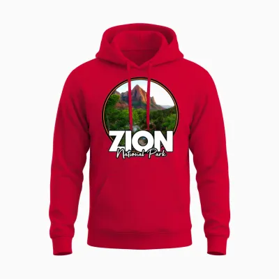 National Park Hiking Premium Unisex Hoodie - Red
