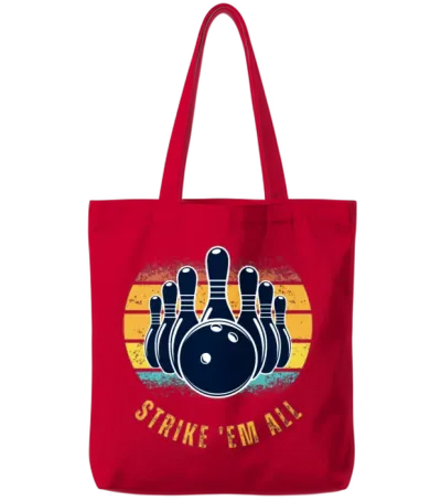 Bowling Retro Tote Bags - Red