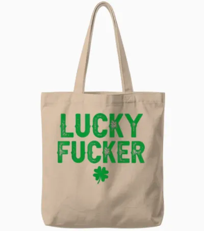 Lucky Shamrock and Lucky Fucker Shamrock Tote Bags - Natural