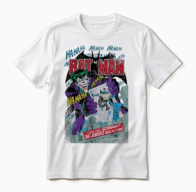 Dc Comics Batman and Joker Comic Cover T-Shirt Small Unisex T-Shirt - White
