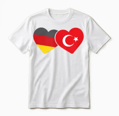 Deutsche Flagge Türkische Flagge Deutschland Türkei Unisex T-Shirt - White