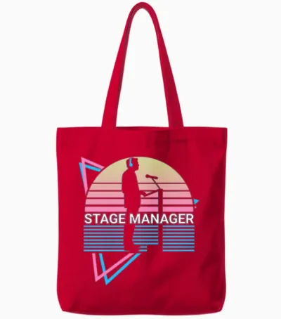 Stage Manager Retro Tote Bags - Red